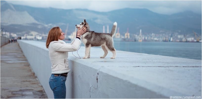 Ruska djevojka sa psom
