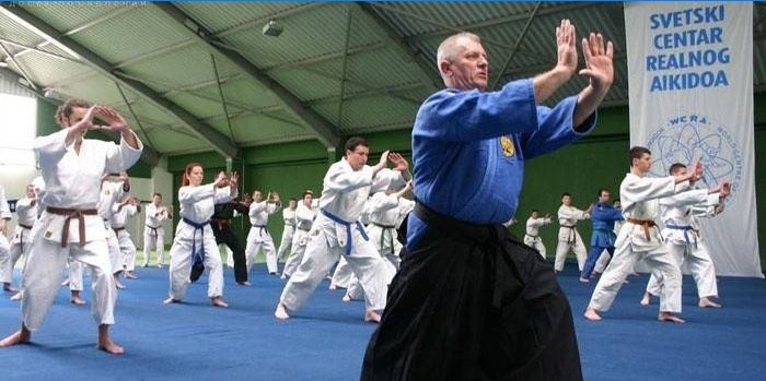 Ljudi rade aikido