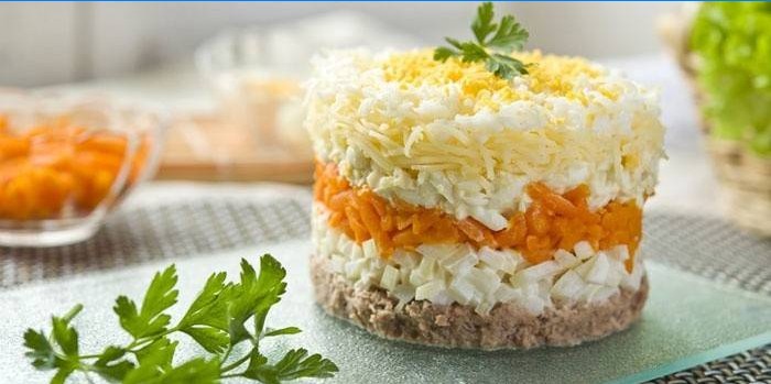 Salata od mimoze na čašu