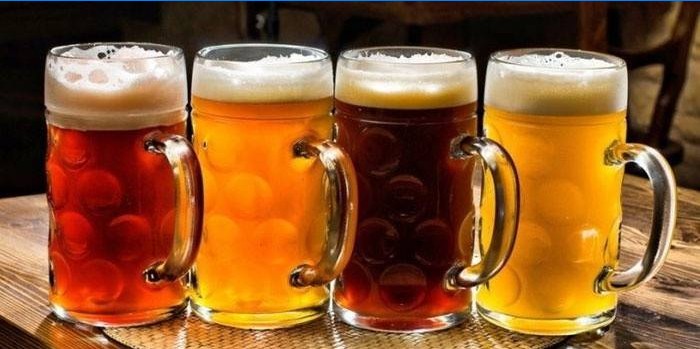 Pivo različitih sorti u čašama