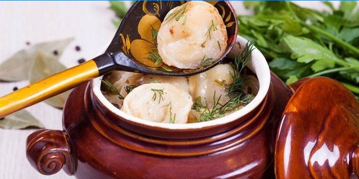 Knedle u umaku s jetrom u loncu