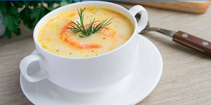 Tanjur juhe od sira od škampa
