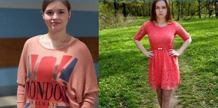 Polina Grentssova prije i nakon gubitka kilograma