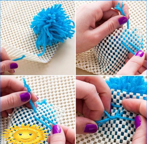 DIY pom-pom prostirka