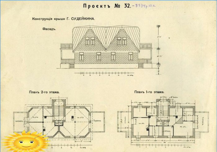 Projekt br. 32 G. Sudeikin sa složenim krovom