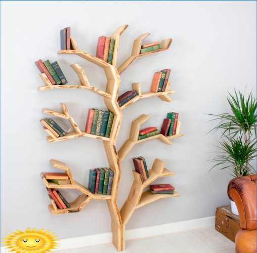 Originalne police za knjige u obliku stabla