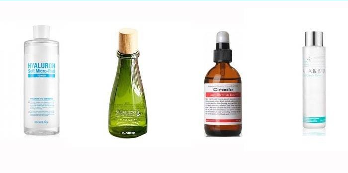 Secret Key Hyaluron, Mizon AHA & BHA, Ciracle i Saem Urban Eco toneri