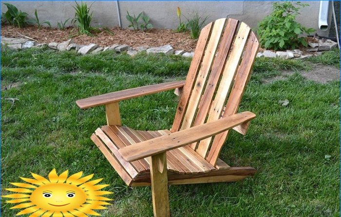 Diy adirondack stolica: upute s crtežima i fotografijama