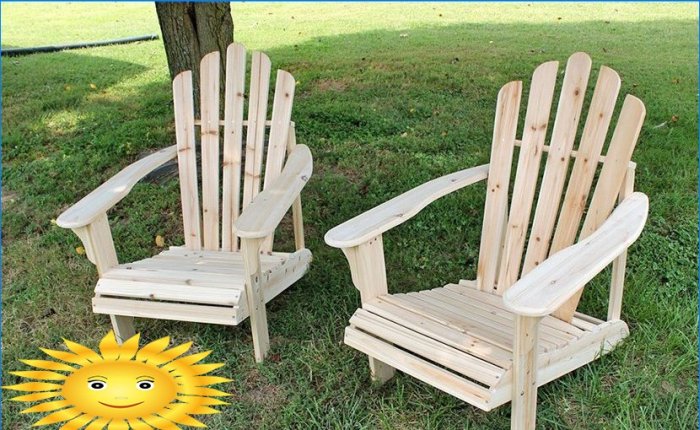 Diy adirondack stolica: upute s crtežima i fotografijama