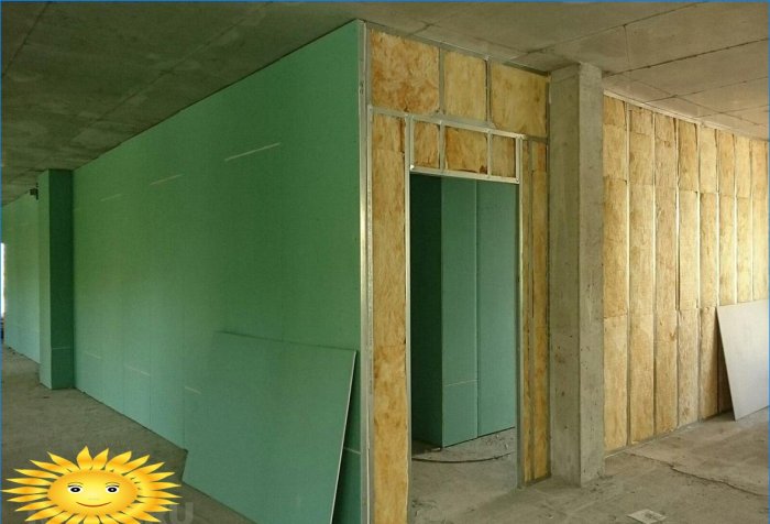 Bučna izolacija pregrada i zidova napravljena od gips kartona