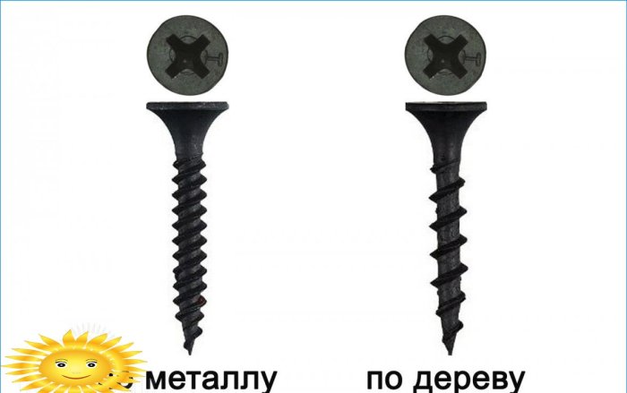 Razlika između samoreznih vijaka za metal i drvo