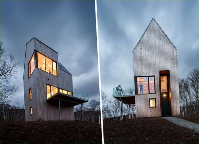 Kuća s drvenom fasadom iz Interneta 8: neobičan krov