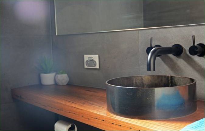 Dizajn interijera moderne vikendice u Brisbaneu, Australija: kupaonica. Fotografija 2