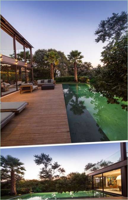 Luksuzni interijer kuće u Sao Paulu, Brazil: pogled na bazen