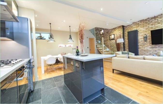 Dizajn interijera kuhinjskog prostora kuće u Londonu