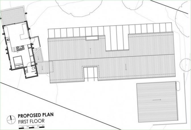 Projekt-crtež stambenog drvenog paviljona