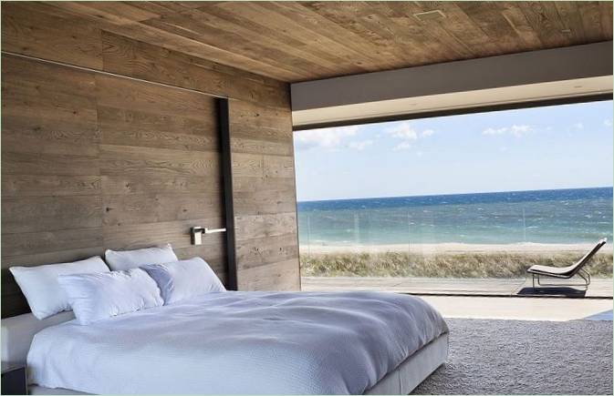 Moderna spavaća soba s drvenim oblogama