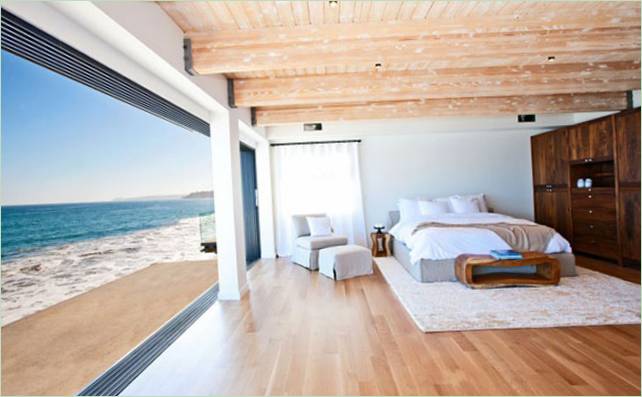 Dizajn interijera spavaće sobe s pogledom na Tihi ocean