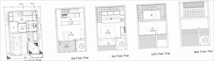 Plan shema gradske kuće u Saitama