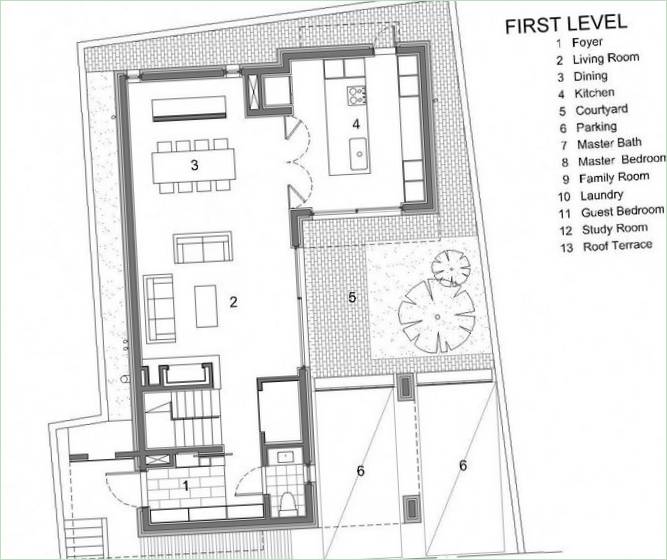 Plan privatne rezidencije od crvene opeke